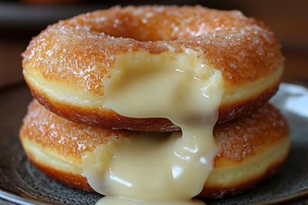 Donuts Recheados com Creme de Leite Ninho e Chocolate Branco