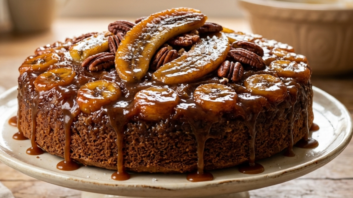 Bolo de Banana Caramelizado de Padaria O Segredo da Calda Que Derrete na Boca (Receita à Prova de Erros!)
