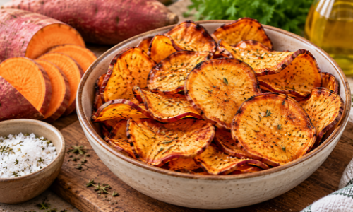 Chips de batata doce na air fryer: receita prática e saborosa para variar o cardápio