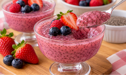 Gelatina Proteica com Chia