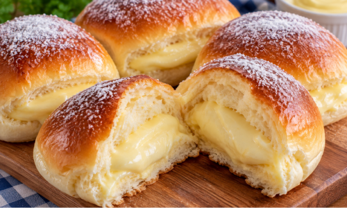 Pão Doce Recheado com Creme
