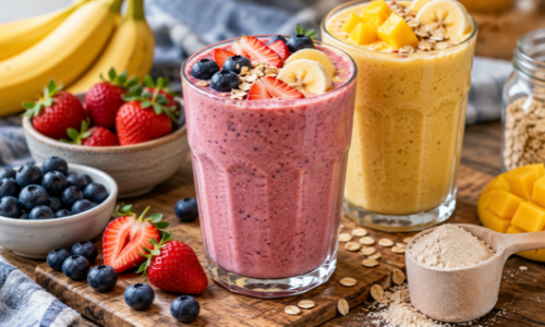 Smoothie proteico de frutas com whey receita prática e saborosa para variar o cardápio