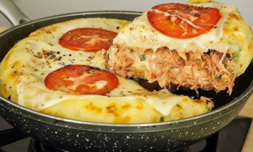 Lanchão de Frango na Frigideira Receita Fácil, Rápida e Sem Farinha