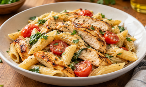 Macarrão fit com frango receita prática e saborosa para variar o cardápio