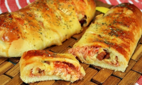 Pão recheado deliciosa e fácil