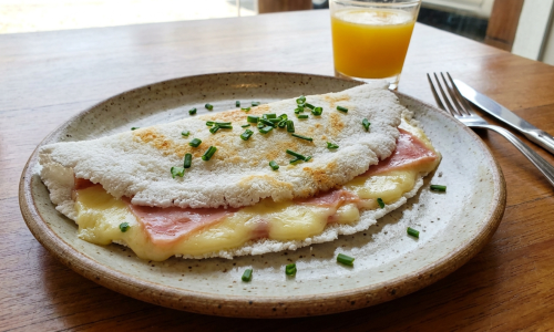 Tapioca Recheada com Queijo e Presunto Prática e Saborosa para o Lanche